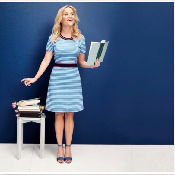 Draper James Dresses & Skirts - DRAPER JAMES PERSLEY PONTE KNIT BLUE STRIPED DRESS